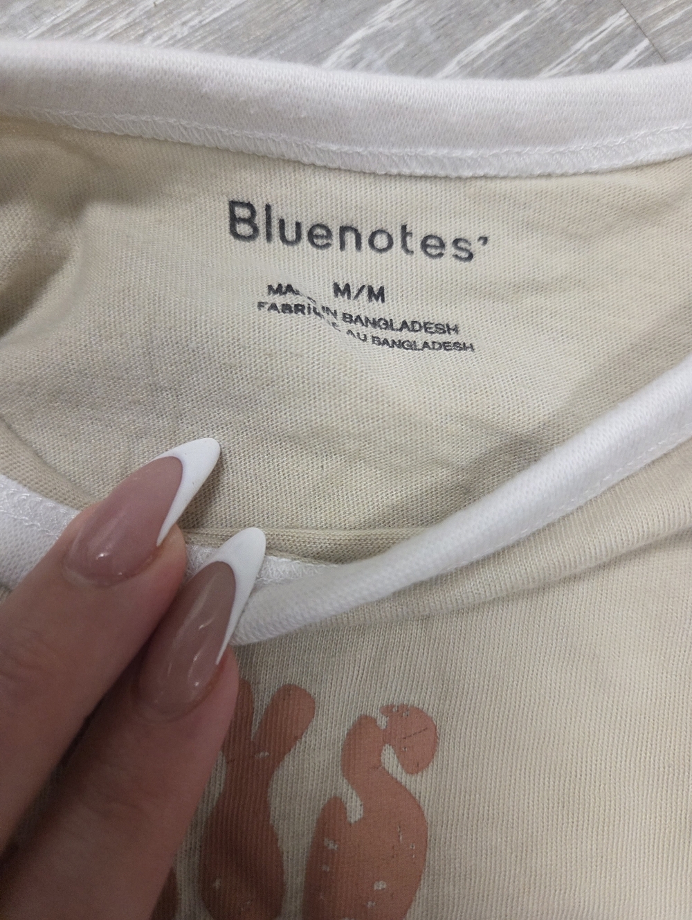 Bluenotes "Always Stay Groovy" Beige Graphic Ringer Tee, Vintage Inspired - Picture 2 of 2